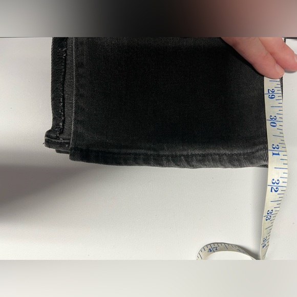 Madewell Perfect Vintage Straight Jeans Black Fade High Rise Side Slit W26 - Picture 8 of 11